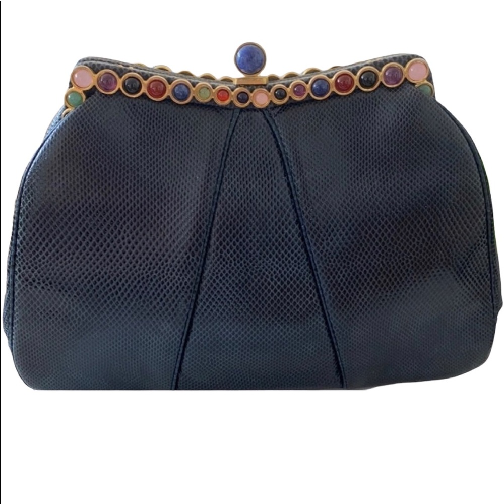 Judith Lieber Rare Jeweled Lizard Skin Handbag Vintage